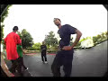 Skateboarders and Rent-a-cop throw punches Skateboarders and Rent-a-cop throw punches