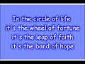 The Circle Of Life Lyrics