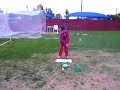 Kid hitting BirdieBalls to Artificial Green, Can you Zip it?
