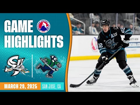  AHL HIGHLIGHTS | San Jose Barracuda vs. Abbotsford Canucks | March 29, 2025 