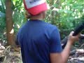 327 vid haha racked on the tree trying to shoot down a buck