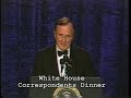 political satirist and impressionist jim morris skewers president george herbert walker bush at the annual whca dinner