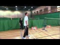 Matt Pinsent and Pete Reed try out badmington