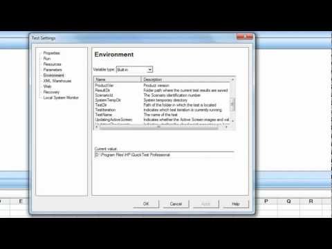how to define environment variable in qtp