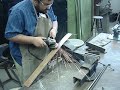 Destroying rust off a sled's skis.