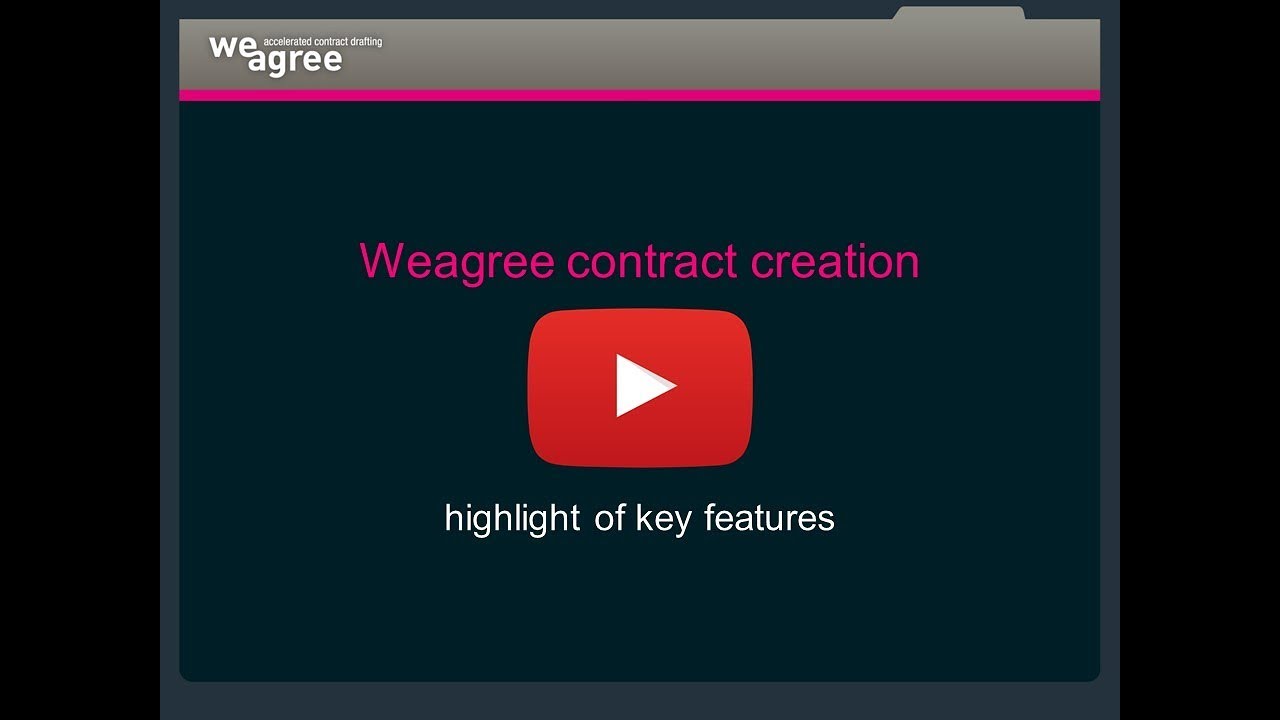 Contract automation demo video Weagree