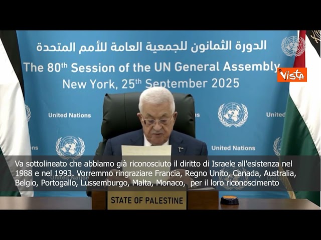 Abu Mazen (Anp): Grazie a chi ha riconosciuto Palestina, esortiamo tutti gli Stati a farlo
