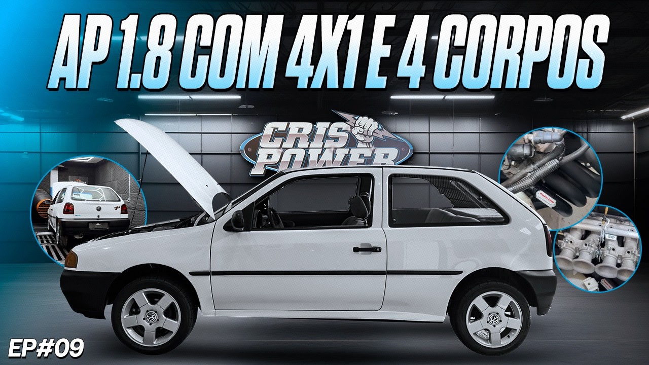 Gol AP 1.8 virou projeto aspirado de baixo custo, com 4 corpos de borboleta, coletor 4x1 e FT450