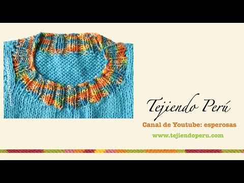 Dos agujas: cuello redondo: disminuciones de la delantera y la espalda
