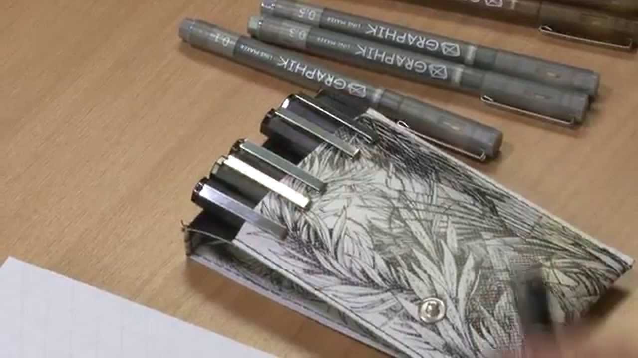Набор линеров Derwent "LINE MAKER" 6 шт (0,05/ 0,1/ 0,2/ 0,3/0,5/ 0,8) черный видео