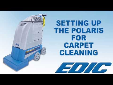 How to set up and clean carpets with the EDIC Polaris self-contained carpet extractor.