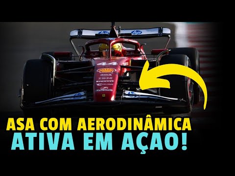 Ferrari Testa Asa Com Aerodinâmica Ativa E Volante Para Hamilton | Teste Formula 1
