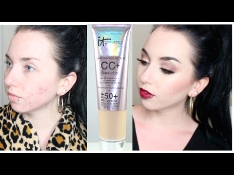 Get Ready with Me | IT Cosmetics Illuminating CC Cream  [ Dewy Skin Acne Coverage ]