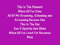 Craig Chalmers-This Is The Moment Lyrics