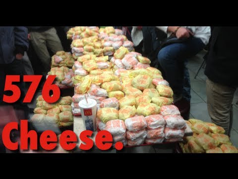 576 - Biggest, known to us, order of cheeseburgers at McDonald's in the world. Currently waiting for a response from The Guinness Wolrd Records. It happened in St-...