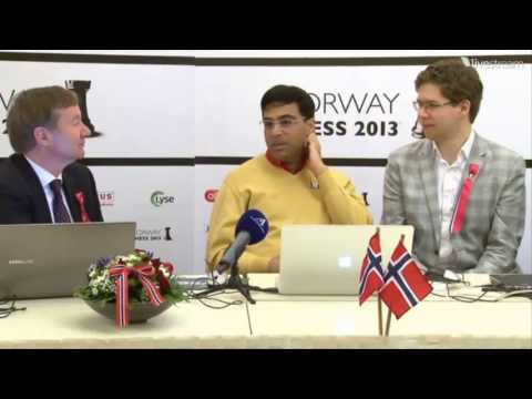 chess - Available in Full 1080p HD GM Viswanathan Anand and GM Jon Ludvig Hammer analyzing their game. Norway Chess 2013 Super Tournament Round 8 May 17 2013 http://...