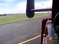 B-25 landing from inside