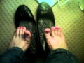 playing with smelly old dollys in bare foot