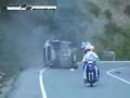 Car Peugeot 206 skid and crash and almost kill moto riders