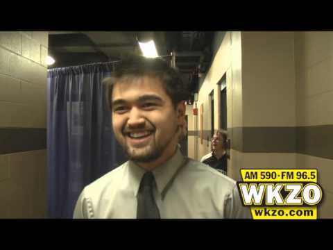 Junior Defenseman Dennis Brown talks with Carolyn Binder about his first goal of the season and earning a weekend split with Lake Superior State with a 3-1 win Saturday night Junior Defenseman Dennis Brown talks with Carolyn Binder about his first goal of the season and earning a weekend split with Lake Superior State with a 3-1 win Saturday night