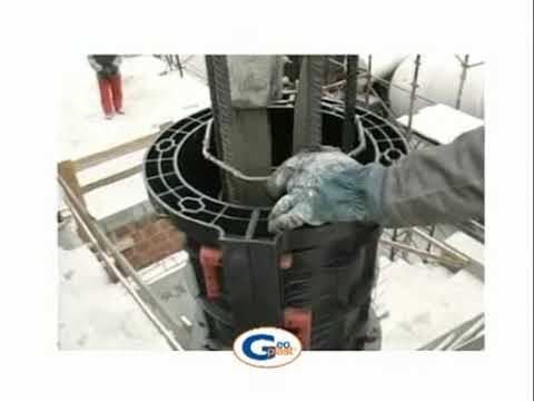 Пластиковая опалубка колонн GEOTUB Geoplast колонна круглая 3,0 м, диаметр 700 мм видео 11