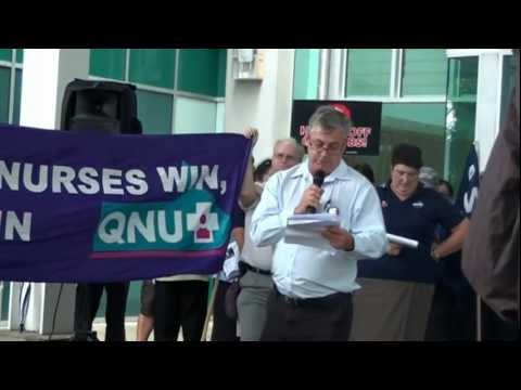 QNU Hands off rally at RBWH