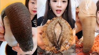 Chinese Girl Eat Geoducks Delicious Seafood #011  