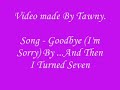 Goodbye (I'm Sorry) - ...And Then I Turned Seven