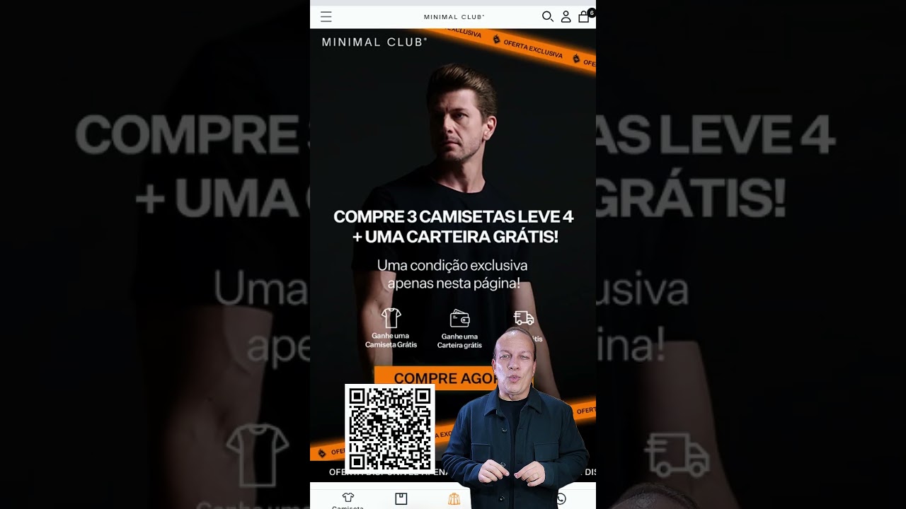 Minimal Club: Compre 3, leve 4 camisetas de algodão egípcio + carteira grátis