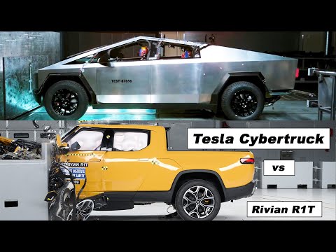 Tesla Cybertruck vs Rivian R1T – CRASH TESTS
