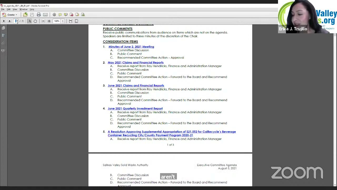 Executive Committee Meeting 08.05.21