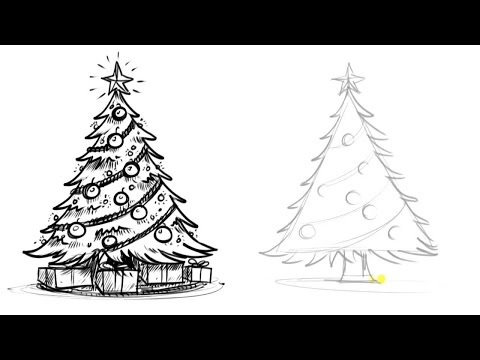 video-linktoworks-How to draw a realistic christmas tree tutorial. - YouTube