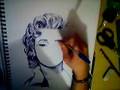 Drawing Marilyn Monroe, Biro Pen, Nathan Wyburn