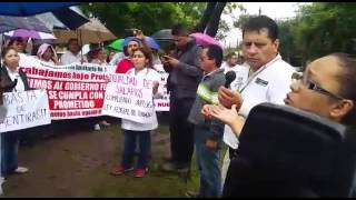 PROTESTAN EVENTUALES DE LA SECRETARIA DE SALUD EN TAMAULIPAS