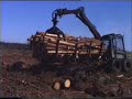 Mini-Brunnette forwarder with loader on the trailer filmed in early 90's