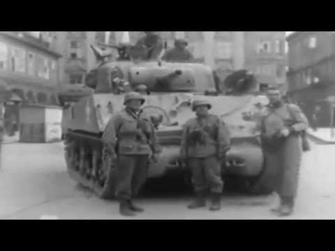 1945: First US Troops into Linz, Austria Sherman Tanks  ...