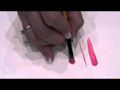 filbert brush - Jill Fitzhenry demonstrates basic brush strokes for the filbert brush.