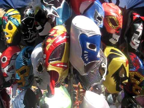 mexican wrestling mask - The colourful Lucha Libre Mexican wrestling masks for sale in Bosque de Chapultepec in Mexico City.
