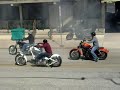 Dude Wrecks his brand new Harley Davidson Chopper - motorcycle crash at intersection