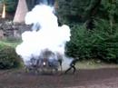 Elspe 2008, explodierender Planwagen mit den Ganoven