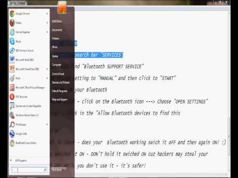 how to on bluetooth in windows 7