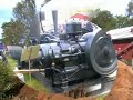 Old excavator, hotbulb engine and tractor