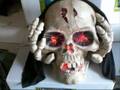 Halloween Fiber Optic skull Head with hands Battery Operated