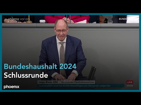Bundestagsdebatte zum Haushalt des Bundes 2024 - Schlussrunde am 02.02.24