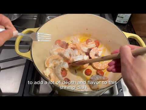 Shrimp & Chorizo over Polenta