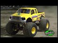 monster trucks returned to the boone county fairgrounds in columbia, mo august 21st-22nd. the lineup included the following trucks: bad news travels fast, bearfoot, el bandito, quadzilla and the general. presented here is the wheelie, racing and freestyle competitions from the saturday night event.