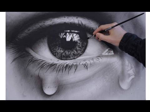 How to Draw a Realistic Eye speed painting (photorealistic) drawing dry brush malen zeichnen
