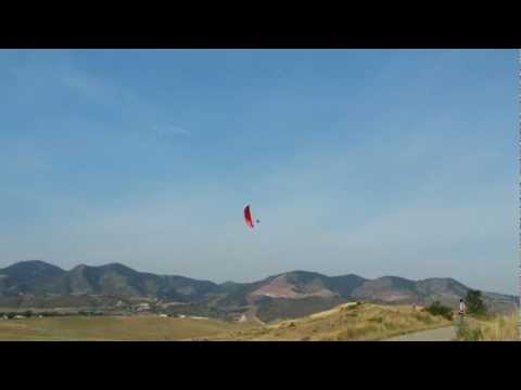 Powered Paraglider Circling in Bear Creek Lake Park near The Homestead Golf Course