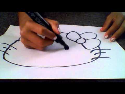 how to draw hello kitty
