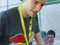 Greg James shows off his own tent at Radio 1's Big Weekend